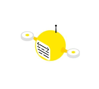 Yellow drone robot programmer monitors the system drivers diagnostics Stock Illustration