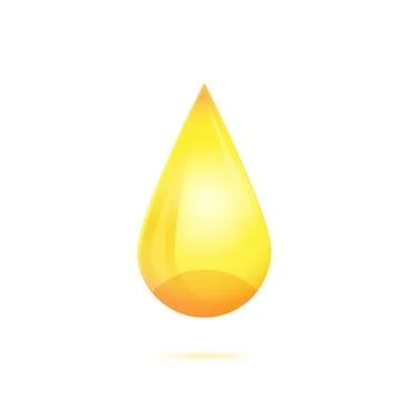 Yellow drop isolated on white background vector Stock Illustration