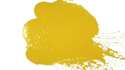 Yellow drops falling on white screen. syrup Stock Footage