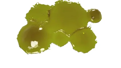 Yellow drops falls and splatters on white. Clear liquid Video stock 70983150