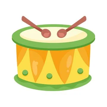 Yellow drum illustration Stock Illustration