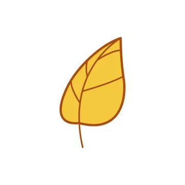 Yellow Dry Leaf Autumn Theme Cartoon Illustration Design Stock Illustration