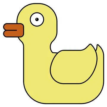 Yellow Duck. Flat vector related icon for web and mobile applications. Stock Illustration