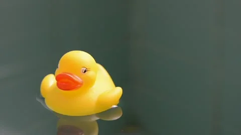 Yellow duck floating on water Stock Footage 21280193