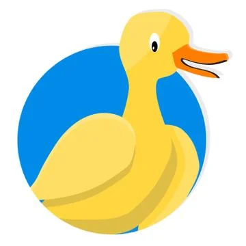 Yellow duck icon app Stock Illustration
