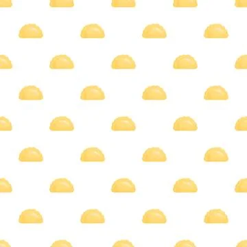 Yellow dumplings pattern creating modern food background 스톡 일러스트