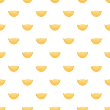 Yellow dumplings seamless pattern on white background Stock Illustration