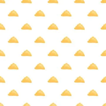Yellow dumplings seamless pattern on white background Stock Illustration