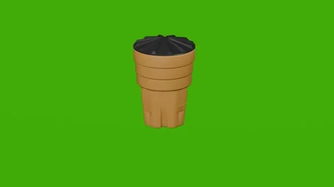 A yellow dumpster rotates on a green screen Stock Footage 280306598