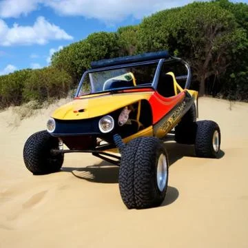Yellow Dune Buggy Ilustração Stock