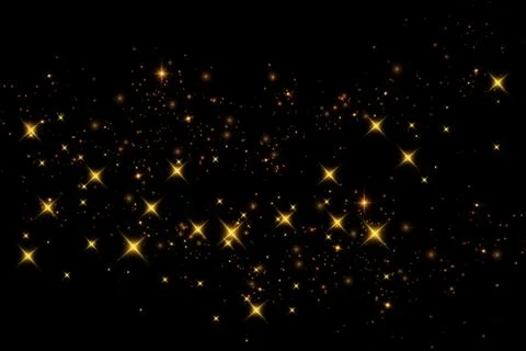 Yellow dust. Beautiful light flashes. Dust particles fly in space. Bokeh ef.. Stock Illustration