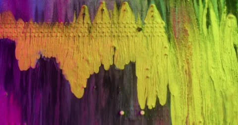 Yellow dye spill electronic texture ink mix water Stock-Footage 347758636