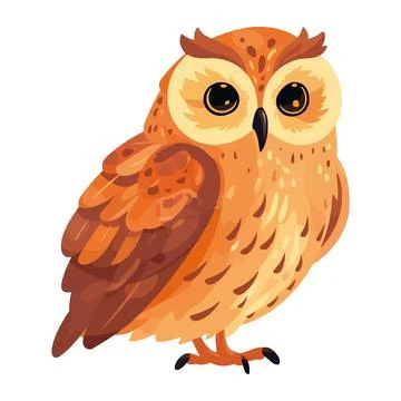 Yellow eagle owl with sharp beak Stock-Illustration