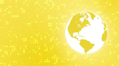 Yellow Earth Globe with Bokeh Light Background Loop. Video stock 286775187