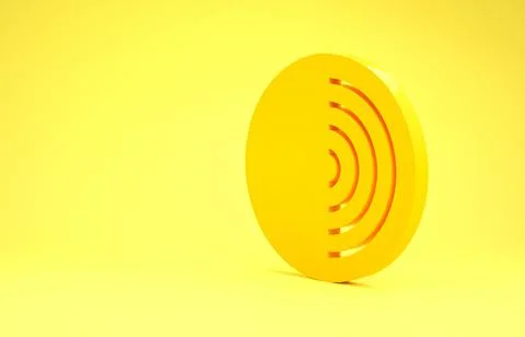 Yellow Earth structure icon isolated on yellow background. Geophysics concept Illustrazione stock