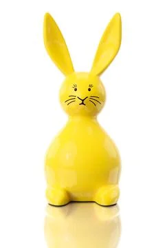 Yellow easter bunny figure 3d illustration of a yellow easter bunny figure... Stock Photos