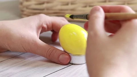 Yellow Easter egg. Color the eggs Stock Footage 233602041