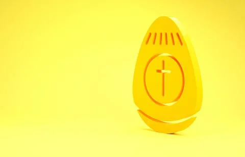 Yellow Easter egg icon isolated on yellow background. Happy Easter. Minimalis イラスト素材