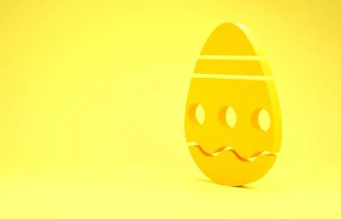 Yellow Easter egg icon isolated on yellow background. Happy Easter. Minimalis Stock Illustration