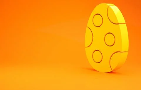Yellow Easter egg icon isolated on orange background. Happy Easter. Minimalis イラスト素材