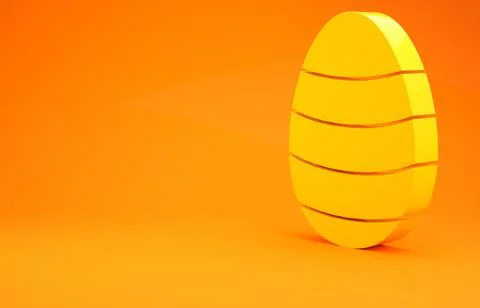 Yellow Easter egg icon isolated on orange background. Happy Easter. Minimalis Stock Illustration
