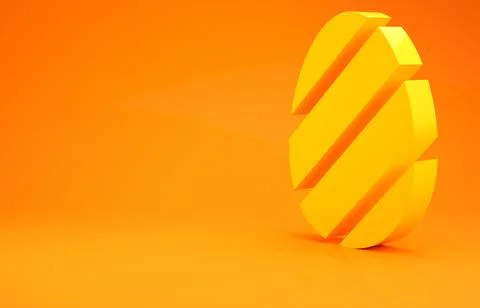 Yellow Easter egg icon isolated on orange background. Happy Easter. Minimalis イラスト素材