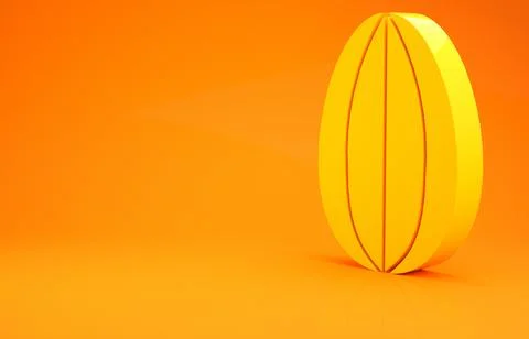 Yellow Easter egg icon isolated on orange background. Happy Easter. Minimalis Stock Illustration