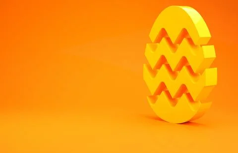 Yellow Easter egg icon isolated on orange background. Happy Easter. Minimalis イラスト素材