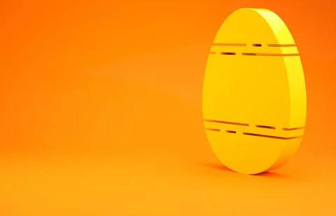 Yellow Easter egg icon isolated on orange background. Happy Easter. Minimalis 스톡 일러스트