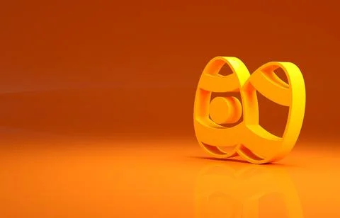 Yellow Easter egg icon isolated on orange background. Happy Easter. Minimalism Stock Illustration