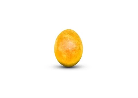 Yellow easter egg isolated Stock Photos
