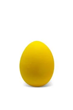 Yellow easter egg isolated on white background Stock Photos