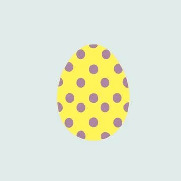 Yellow Easter Egg with purple circles Vector. Stock Illustration