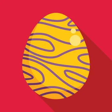 Yellow easter egg with purple stripes celebrating spring holidays 库存插图