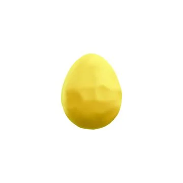 Yellow Easter egg in realistic 3D, vector plasticine art isolated on white Stock Illustration