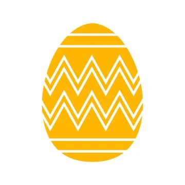 Yellow easter egg with stripes and zigzags. Vector illustration Stock Illustration