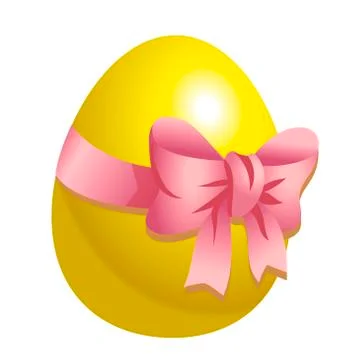 Yellow Easter egg with. Vector illustration isolated on white background.  Stock Illustration