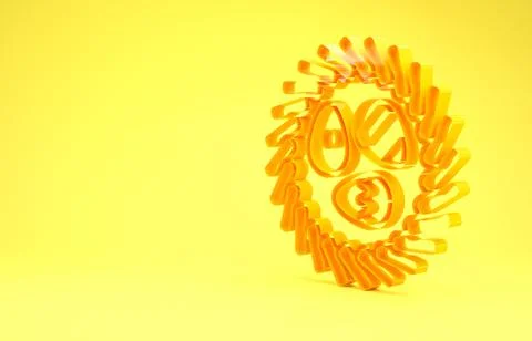 Yellow Easter egg in a wicker nest icon isolated on yellow background. Happy  イラスト素材