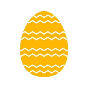 Yellow easter egg with wide and narrow zigzags. Vector illustration Stock Illustration