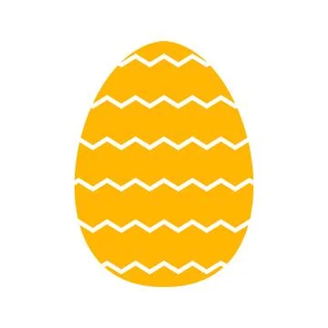 Yellow easter egg with wide zigzags. Vector illustration Stock Illustration