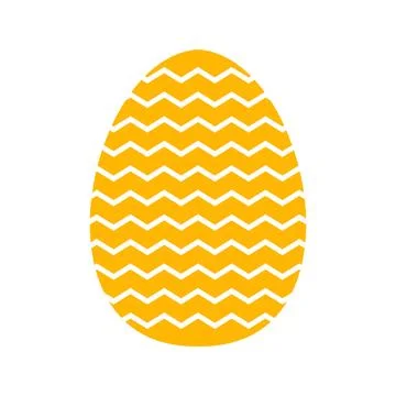 Yellow easter egg with zigzags. Vector illustration Stock Illustration