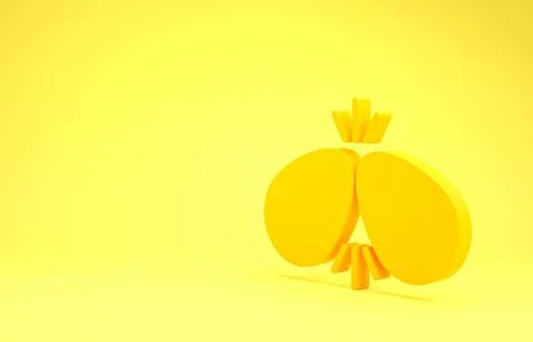 Yellow Easter eggs icon isolated on yellow background. Two eggs cracking each Illustrazione stock