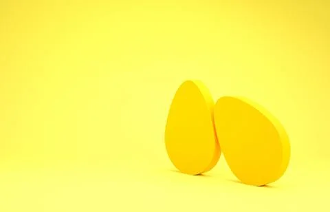 Yellow Easter eggs icon isolated on yellow background. Happy Easter. Minimali Stock Illustration
