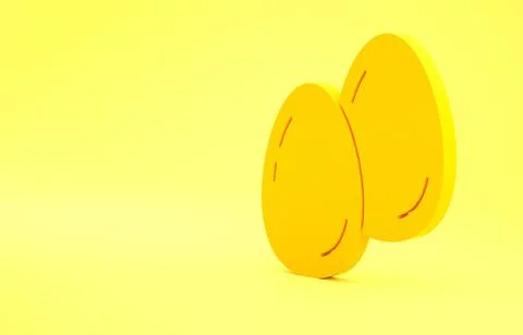 Yellow Easter eggs icon isolated on yellow background. Happy Easter. Minimali Stock Illustration