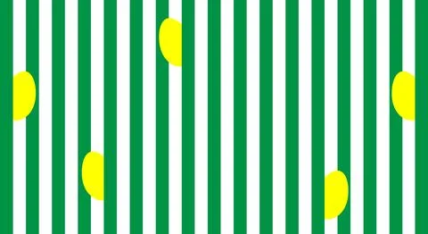 Yellow Easter eggs peek out from green stripes symbolizing grass Stock Illustration