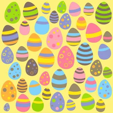 Yellow Easter seamless pattern with eggs Stock Illustration
