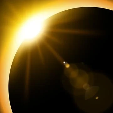 Yellow Eclipse, Suitable For Product Advertising, Natural Events, Horror Co.. Illustrazione stock