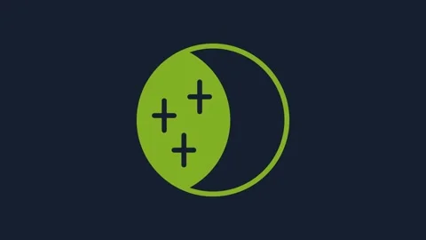 Yellow Eclipse of the sun icon isolated on blue background. Total sonar eclipse Stock Footage 231510980