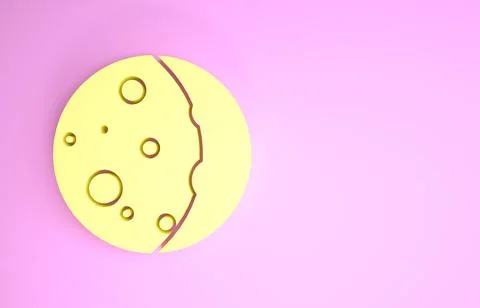 Yellow Eclipse of the sun icon isolated on pink background. Total sonar eclip Stock Illustration