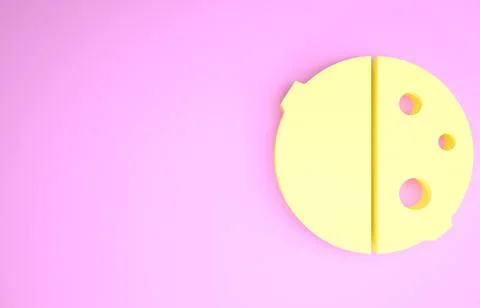 Yellow Eclipse of the sun icon isolated on pink background. Total sonar eclip Stock Illustration